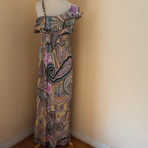 Speechless Multicolor Paisley One-Shoulder Dress